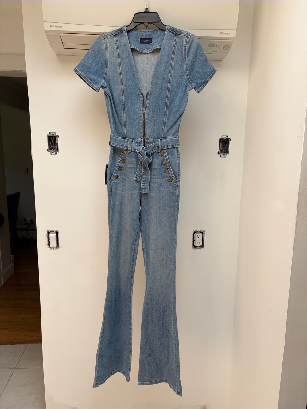 Ramy Brook Light Wash Denim Jumpsuit with Belt - NWT size 24